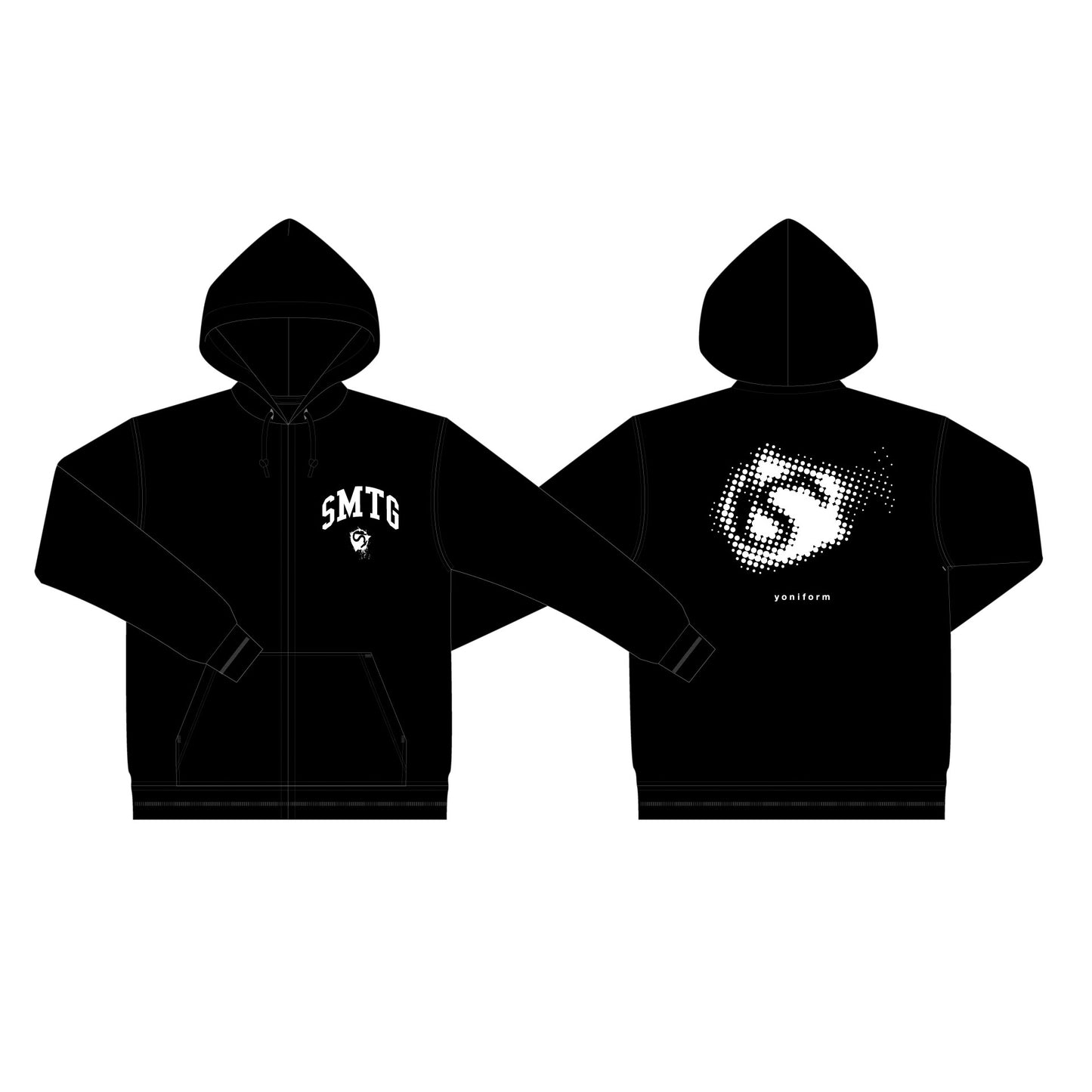 SOMETHING X YONIFORM "SMTG" ZIPUP HOODIE
